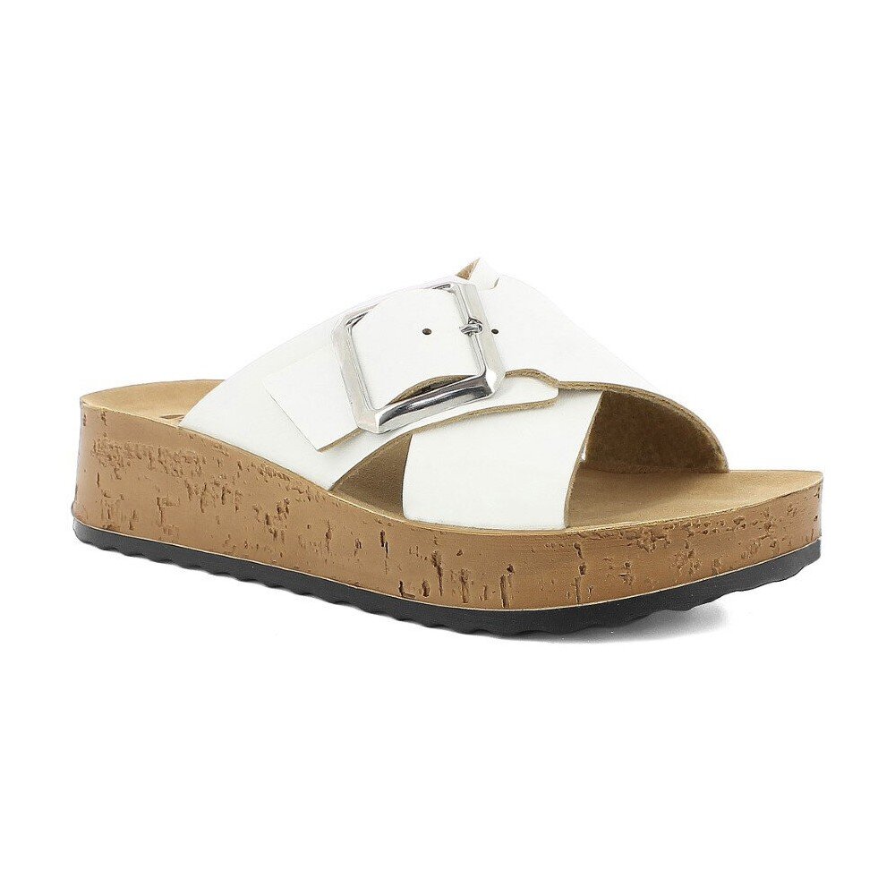 Ciabatta Donna C/fibbia In Blu Donna Ciabatte PK-42 Bianco