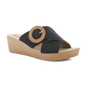 Ciabatta Donna C/zeppa In Blu Donna Ciabatte GO-12 Nero