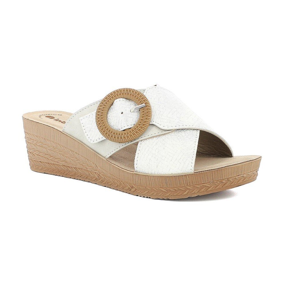 Ciabatta Donna C/zeppa In Blu Donna Ciabatte GO-12 Bianco