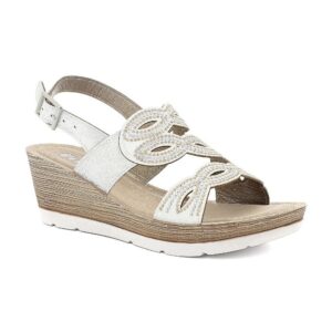 Sandalo Donna C/fibbia In Blu Donna Sandali EL-34 Bianco