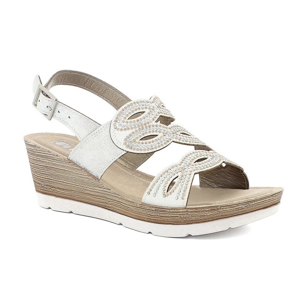 Sandalo Donna C/fibbia In Blu Donna Sandali EL-34 Bianco