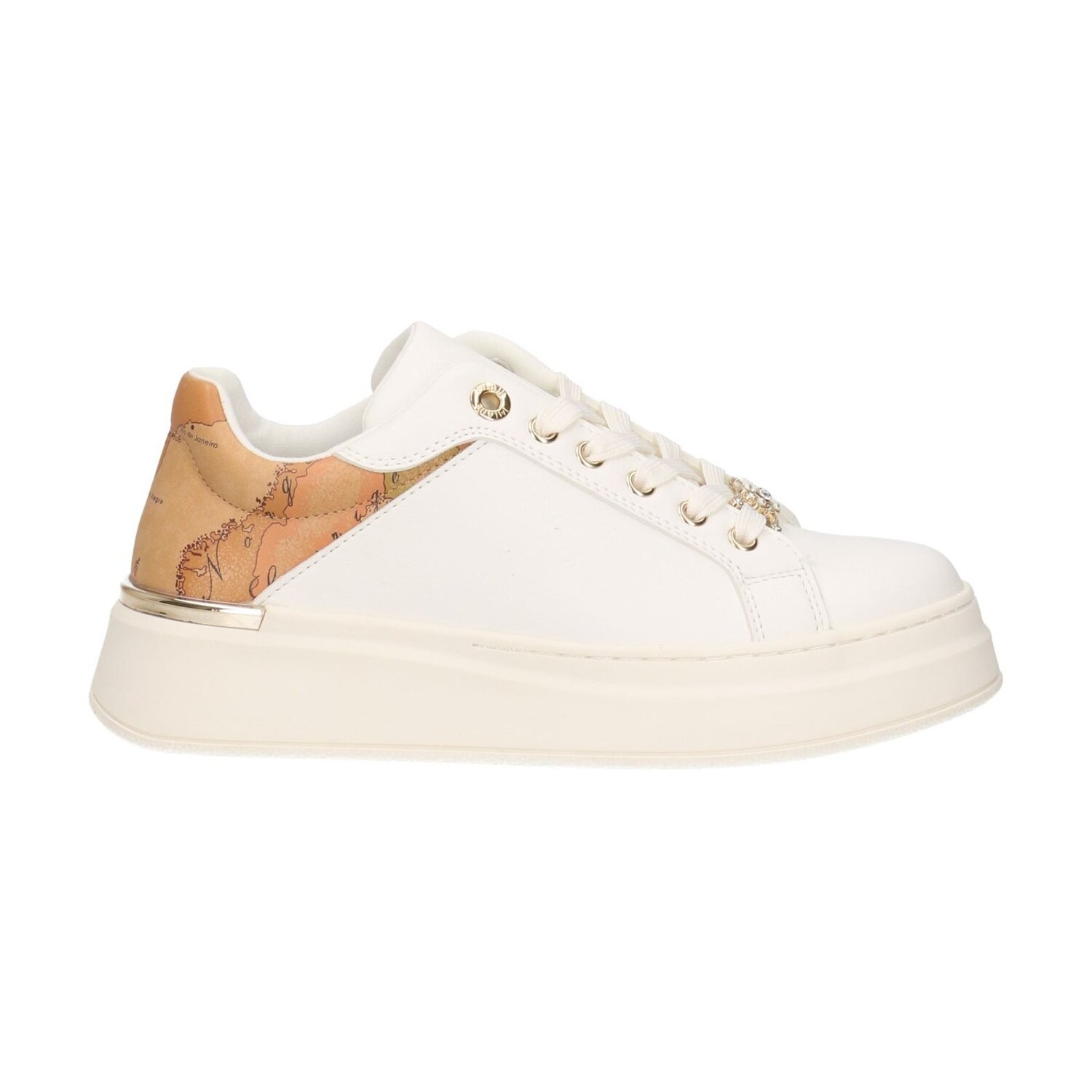 Scarpa Donna C/lacci Alviero Martini-1 Classe Donna Scarpe N2133-0289 Bianco/geo Beige