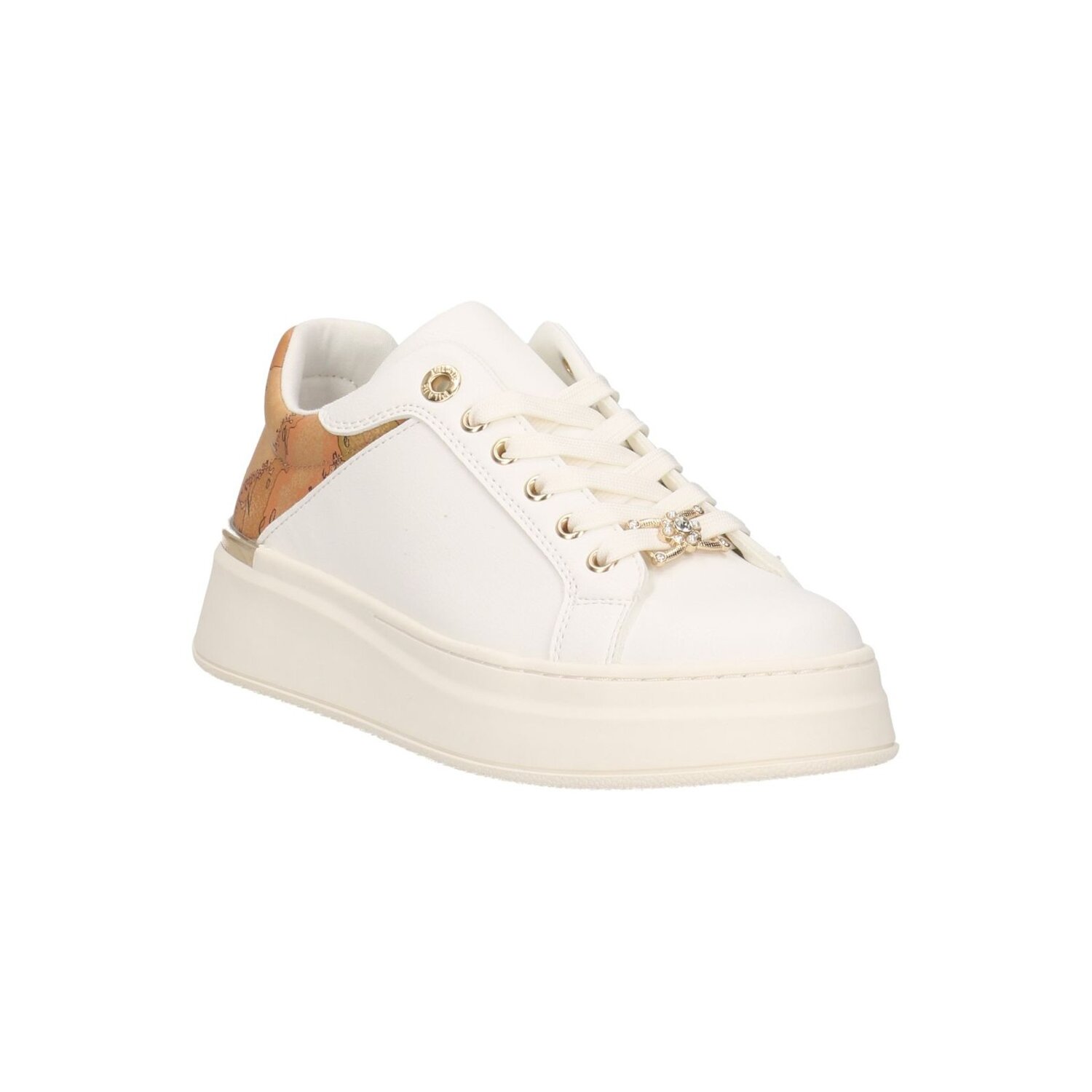 Scarpa Donna C/lacci Alviero Martini-1 Classe Donna Scarpe N2133-0289 Bianco/geo Beige