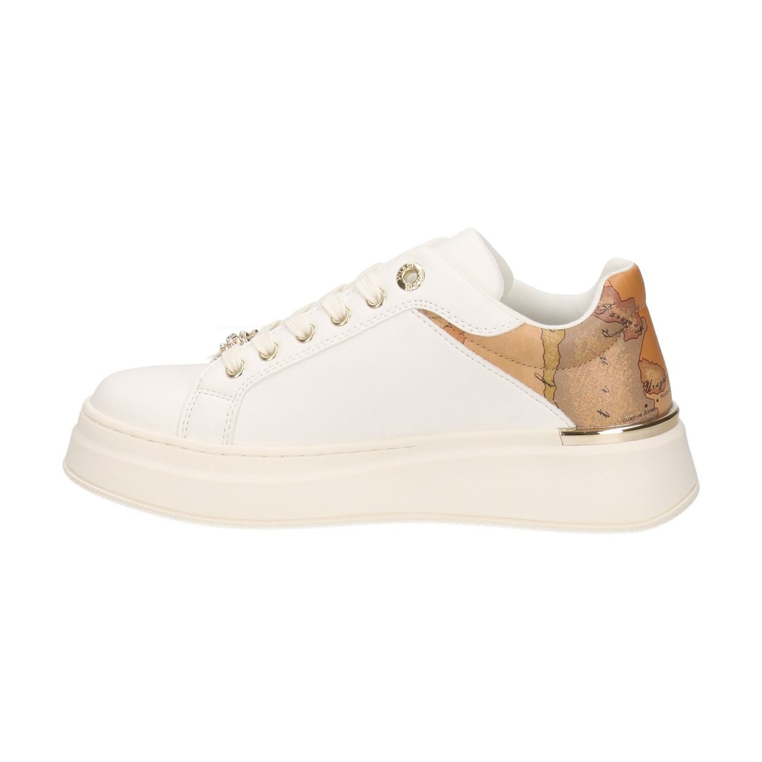 Scarpa Donna C/lacci Alviero Martini-1 Classe Donna Scarpe N2133-0289 Bianco/geo Beige