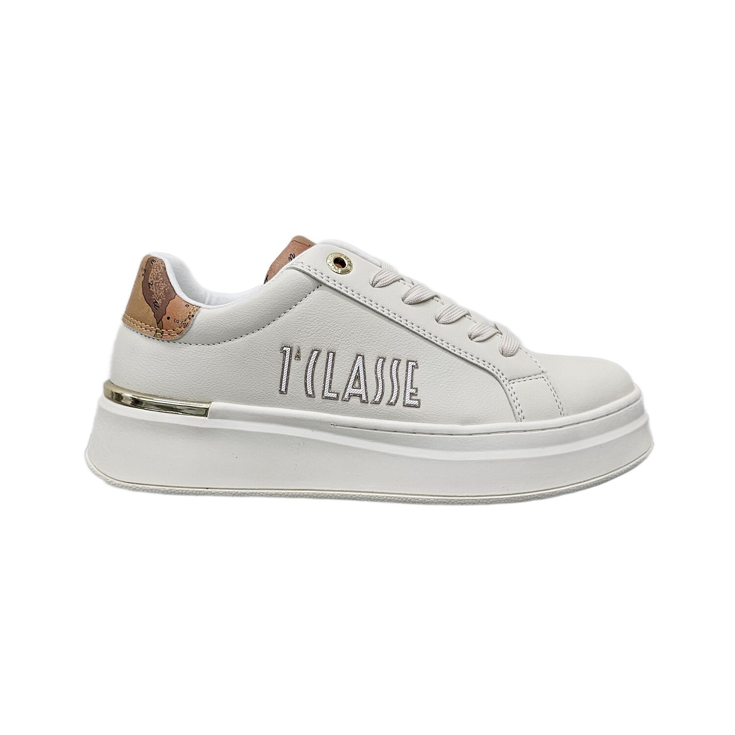 Scarpa Donna C/lacci Alviero Martini-1 Classe Donna Scarpe N2137-0289 White/geo Beige