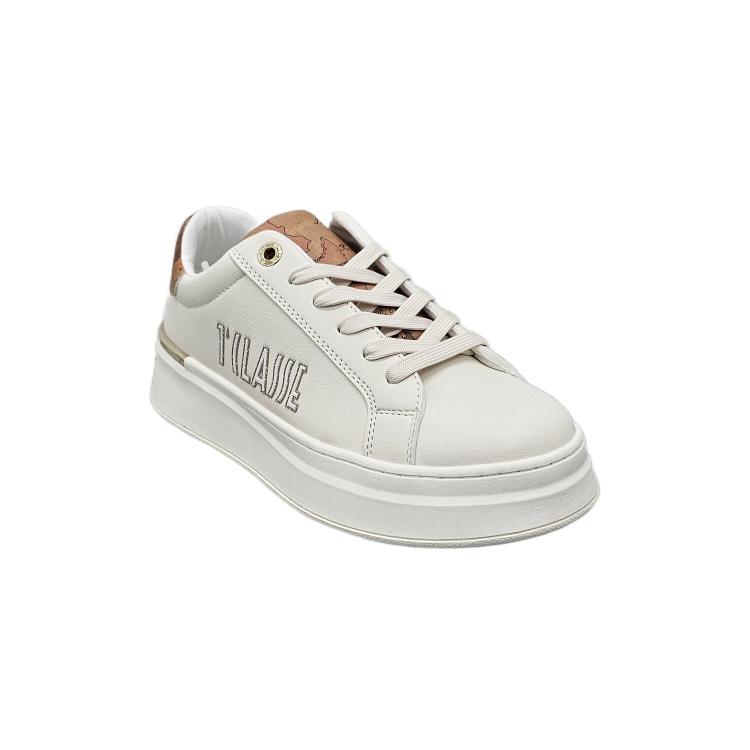 Scarpa Donna C/lacci Alviero Martini-1 Classe Donna Scarpe N2137-0289 White/geo Beige