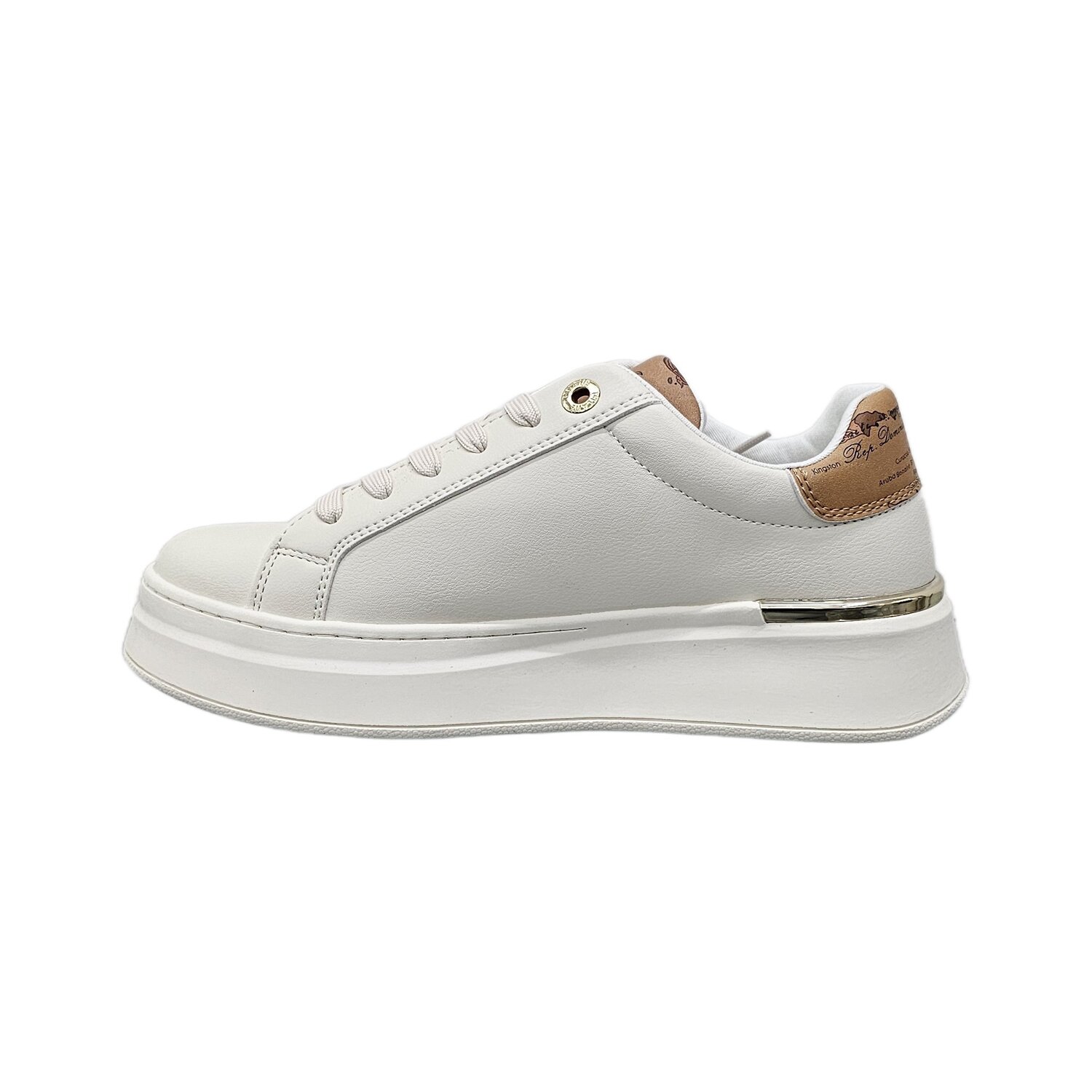 Scarpa Donna C/lacci Alviero Martini-1 Classe Donna Scarpe N2137-0289 White/geo Beige