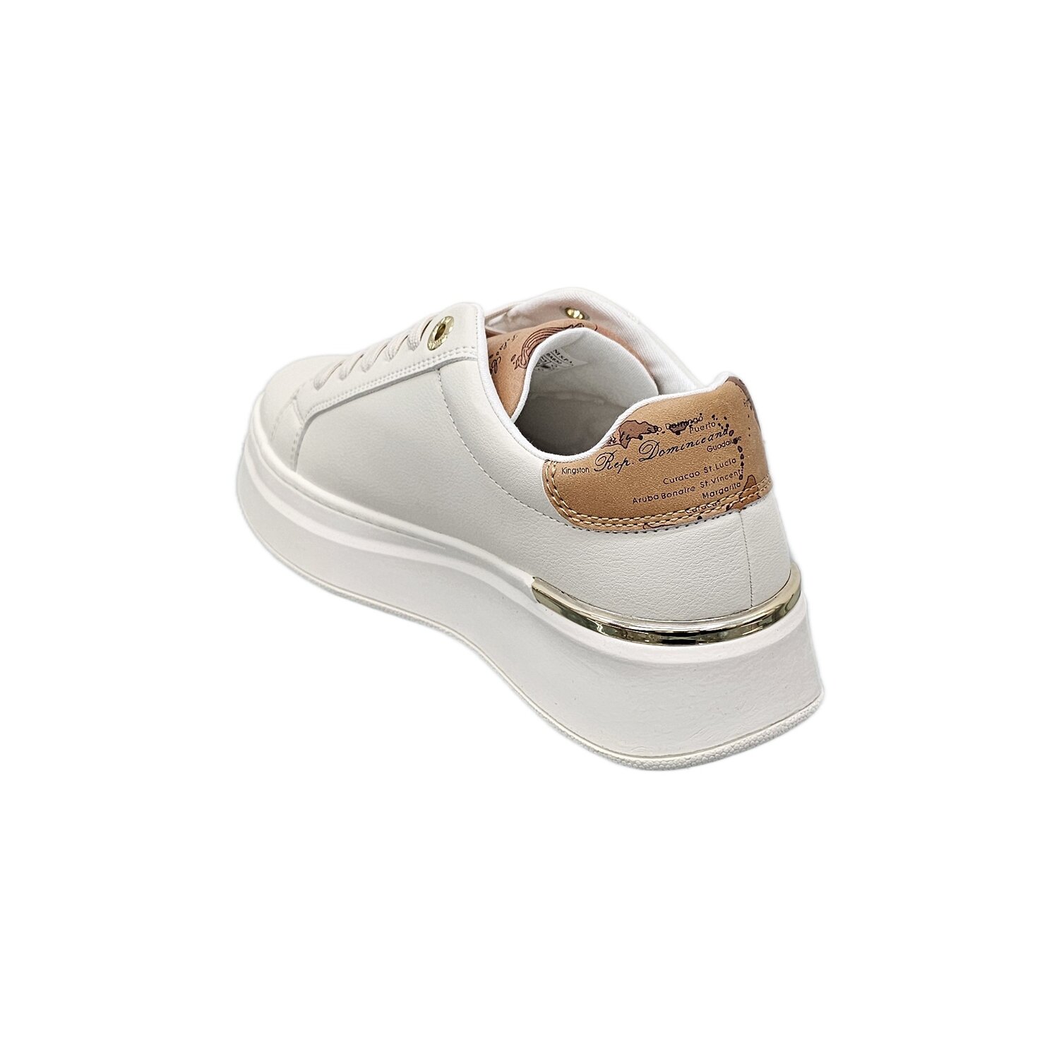 Scarpa Donna C/lacci Alviero Martini-1 Classe Donna Scarpe N2137-0289 White/geo Beige