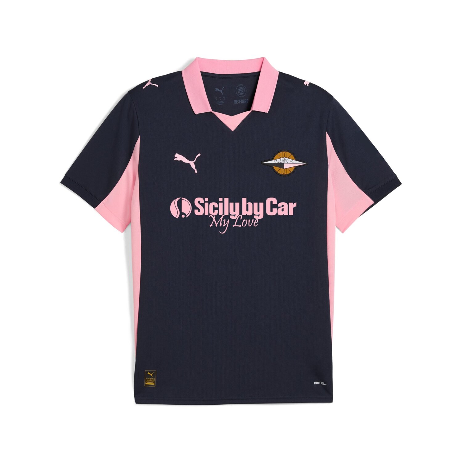 Palermo Away Jersey Replica W/sponsor Puma Uomo T-Shirt 782853 Deep Navy/team Light Pink