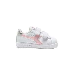 Game P Ballet Td Scarpa Bimba Con Velcro Diadora Bambini Scarpe 182616 Bianco/rosa Lady