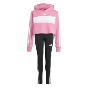 Tuta Cropped Bimba Con Cappuccio Adidas Bambini Tute JI6216 Fuxia