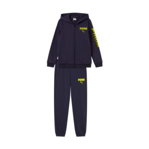 Tuta Bimbo Zip Lunga Con Cappuccio Puma Bambini Tute 694954 New Navy