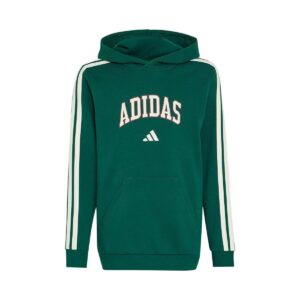 Felpa Con Cappuccio Bimbo Adidas Bambini Felpe KE1636 Green/white