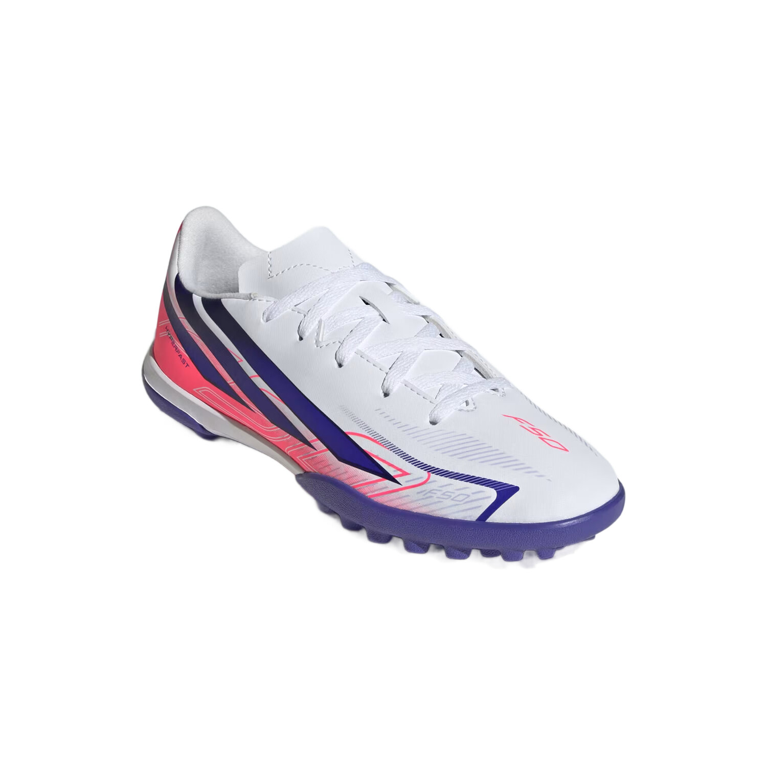 F50 Hyperfast Club Tf Scarpa Calcetto Adidas Bambini Calcetto KK1368 White (white/pink/dark Blue)