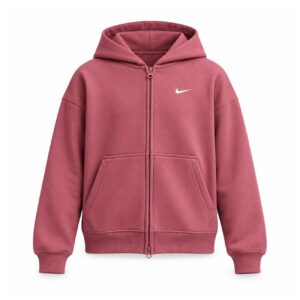 Felpa Zip Lunga Con Cappuccio Bambina Nike Bambini Felpe IM4904 Rosso/bianco