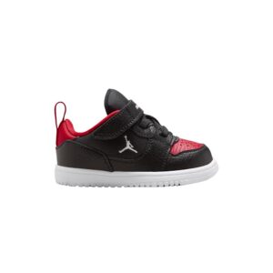Jordan Court Connect Low Sneakers Velcro Nike Bambini Scarpe IQ6047 Black/gym Red/white