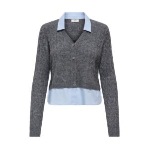 Ada L/s-Cardigan Maglia Donna Jacqueline De Yong Donna Cardigan 15377890 Medium Grey Melange:w.cashmere