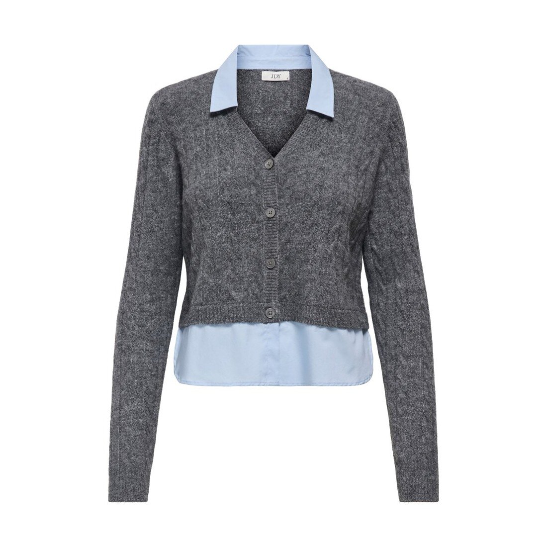 Ada L/s-Cardigan Maglia Donna Jacqueline De Yong Donna Cardigan 15377890 Medium Grey Melange:w.cashmere