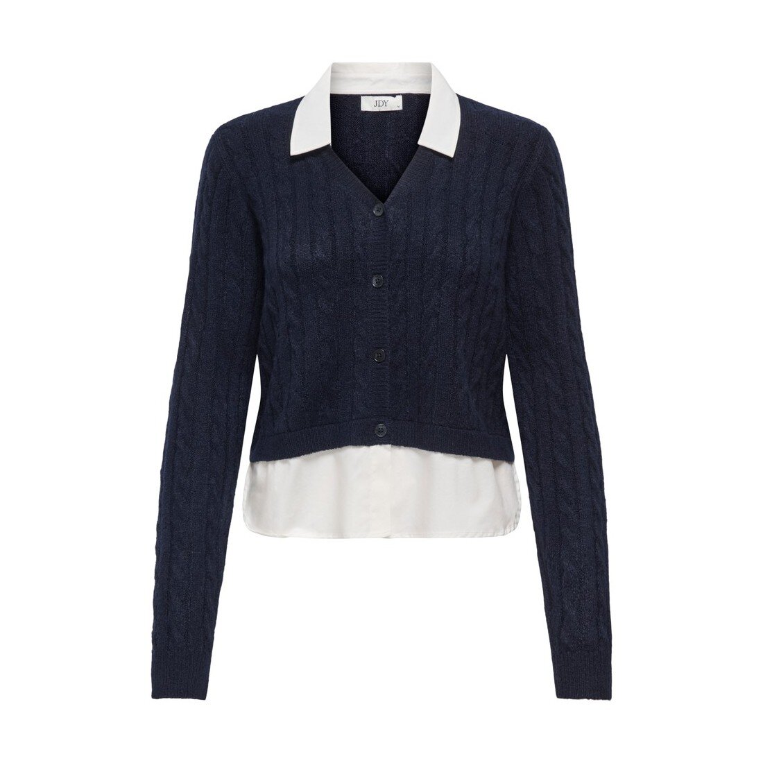 Ada L/s-Cardigan Maglia Donna Jacqueline De Yong Donna Cardigan 15377890 Night Sky:w.cloud Dancer